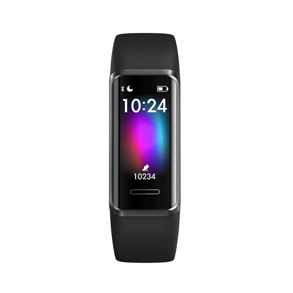 Fitness and Wellness Tracker with Stress Management, Sleep Tracking and 24/7 Heart Rate-GT Band-Black